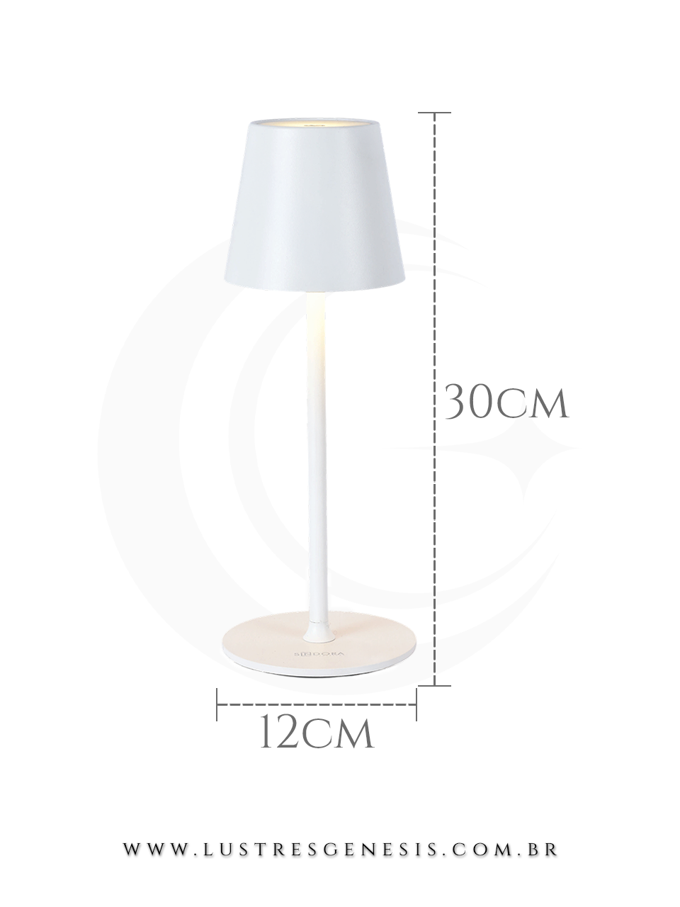 Luminaria de Mesa Abajur LED Recarregavel Metal Dourado Dimerizavel Bivolt, Sala, Cabeceira, Quarto de casal